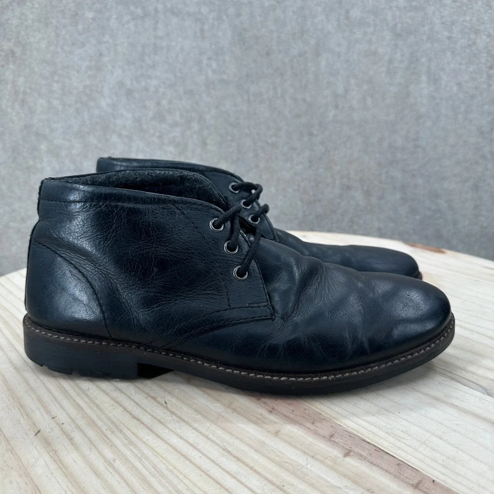Leather Chukka Boots Mens Black Leather Lace Up Ankle Lug Sole